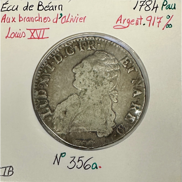 ECU DE BEARN (LOUIS XVI) 1784 Pau - Pièce de Monnaie en Argent // TB (REF 1)