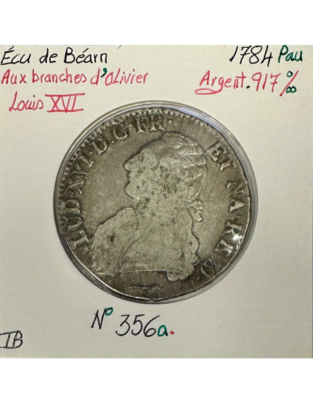 ECU DE BEARN (LOUIS XVI) 1784 Pau - Pièce de Monnaie en Argent // TB (REF 1)