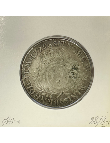 ECU DE BEARN (LOUIS XV) 1729 Pau - Pièce de Monnaie en Argent // TB