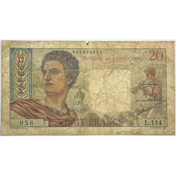INDOCHINE - 20 FRANCS (PAPEETE) 1963...