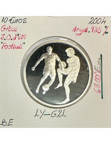 Grèce 10 Euro 2004 Argent (J.O D'ETE 2004) FOOTBALL // BE