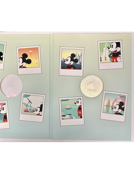 France - 50 Euro 2018 - Monnaie Colorisée en Argent // Mickey et la France