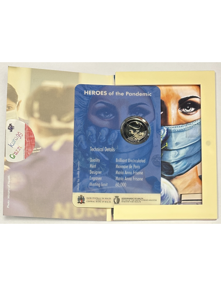 MALTE - 2 Euro commémorative 2021 - HEROES OF THE PANDEMIC // COFFRET BU