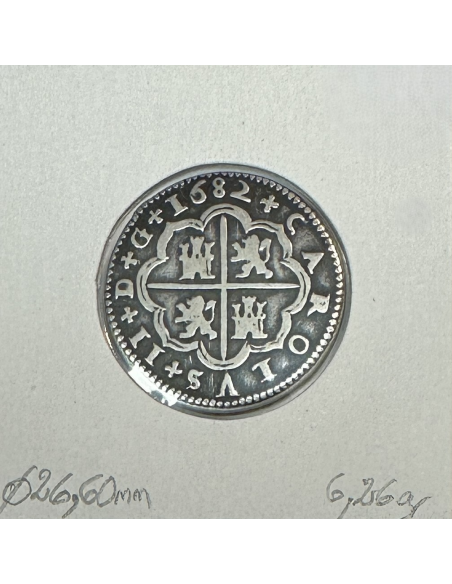 ESPAGNE - 2 REALS 1682 - Pièce de Monnaie en Argent // Qualité : TTB