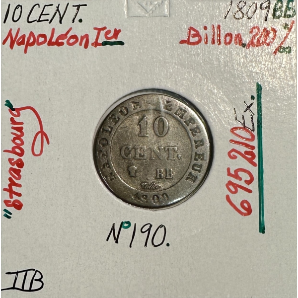 10 CENTIMES NAPOLEON Ier (1809 BB)...