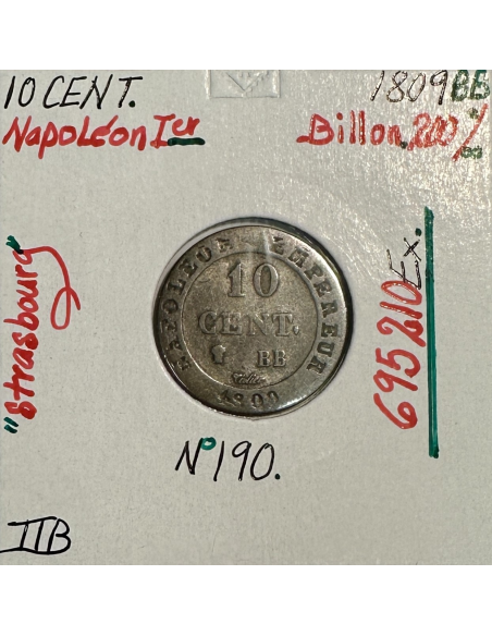 10 CENTIMES NAPOLEON Ier (1809 BB) Pièce de Monnaie en Billon // TTB