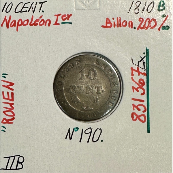 10 CENTIMES NAPOLEON Ier (1810 B)...