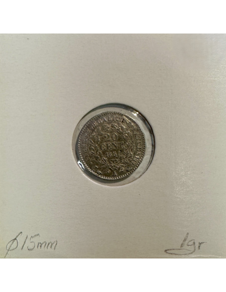 20 CENTIMES CERES - 1850A - Monnaie en Argent // Qualité : SUP
