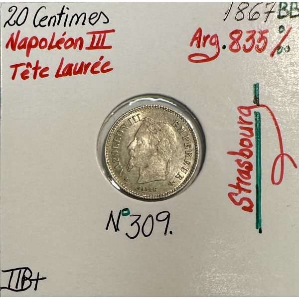 20 CENTIMES NAPOLEON III (1867BB)...