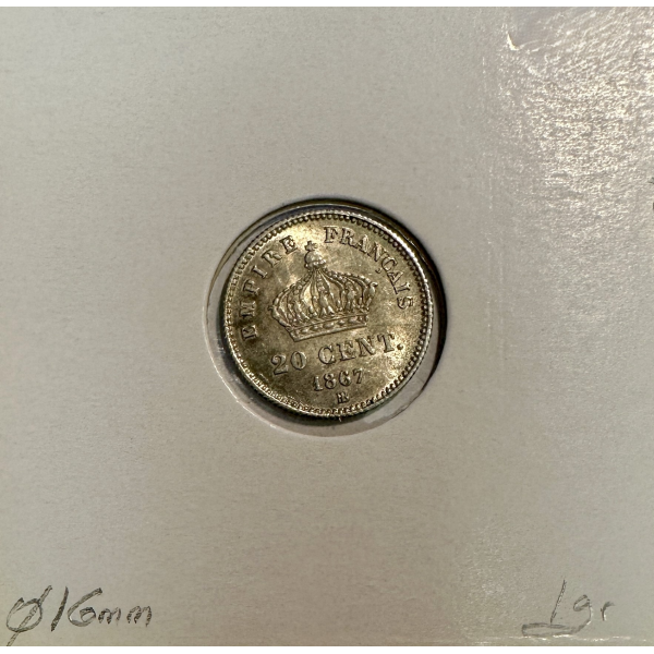 20 CENTIMES NAPOLEON III (1867BB)...