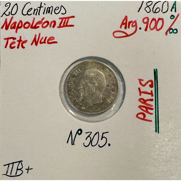 20 CENTIMES NAPOLEON III (1860A)...