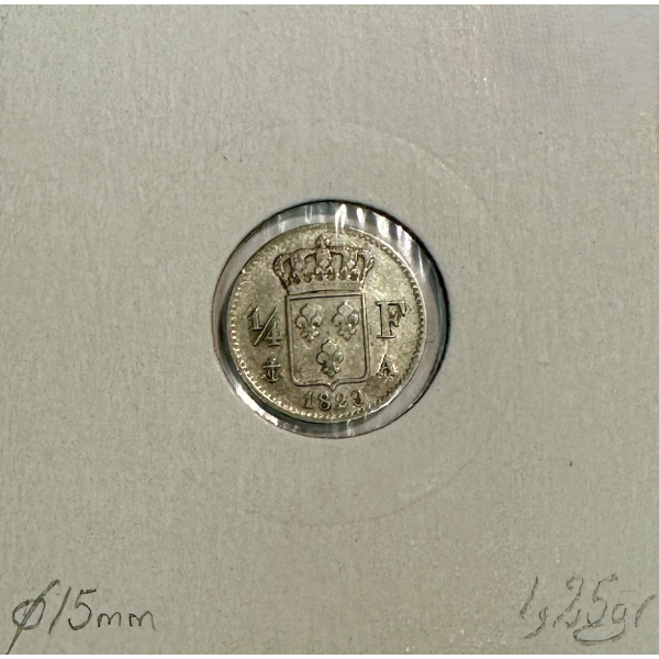 1/4 FRANC CHARLES X (1829A) Pièce de...