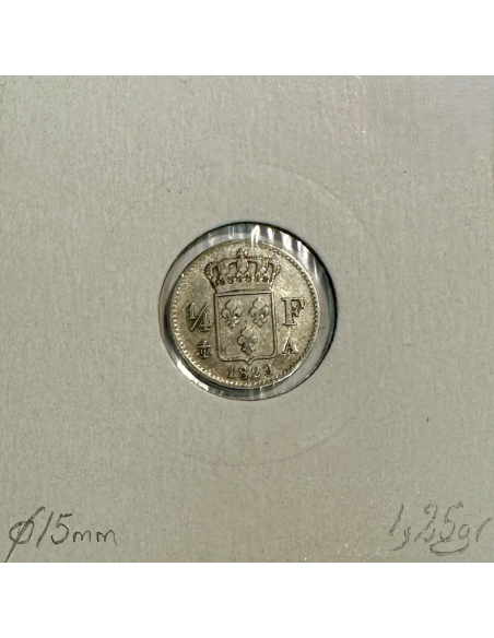 1/4 FRANC CHARLES X (1829A) Pièce de Monnaie en Argent // Qualité : TTB