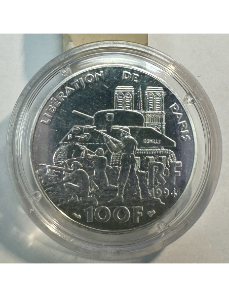 100 FRANCS (1994) ESSAI (Libération de Paris) Pièce de Monnaie en Argent