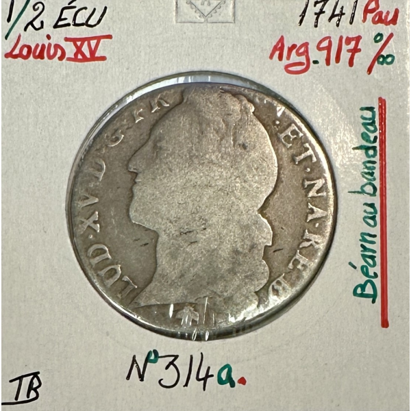 1/2 ECU Béarn au bandeau (LOUIS XV)...