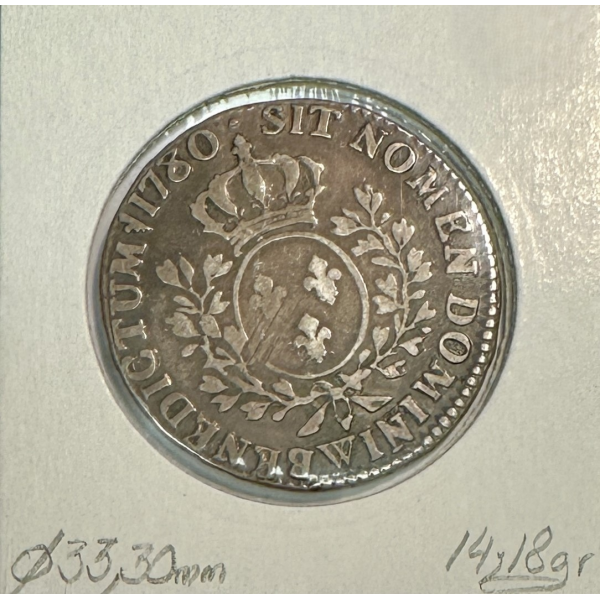 1/2 ECU - LOUIS XVI - 1780 W - Pièce...