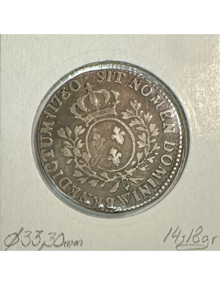 1/2 ECU - LOUIS XVI - 1780 W - Pièce de Monnaie en Argent // TB