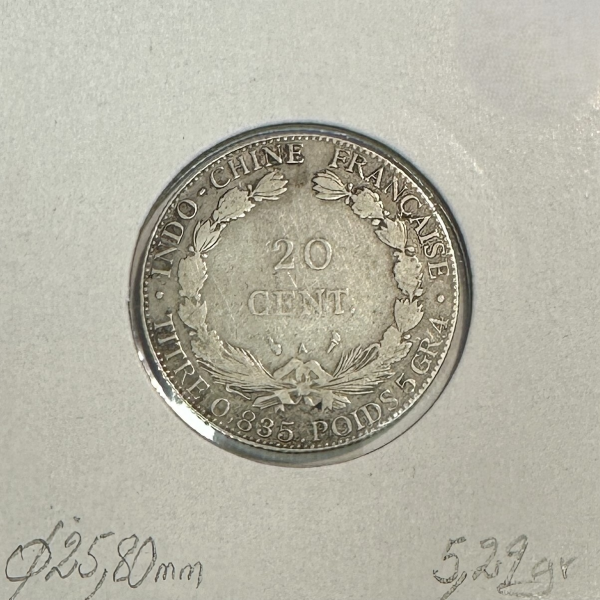 INDOCHINE FRANCAISE - 20 CENT 1898 A...