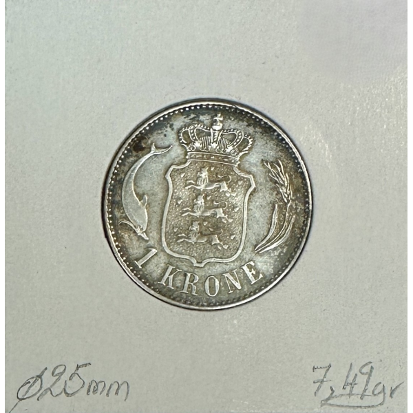 DANEMARK - 1 KRONE 1898 - Pièce de...