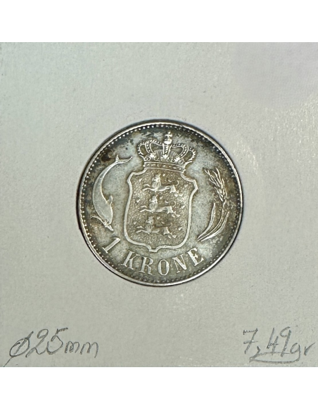 DANEMARK - 1 KRONE 1898 - Pièce de Monnaie en Argent // TB
