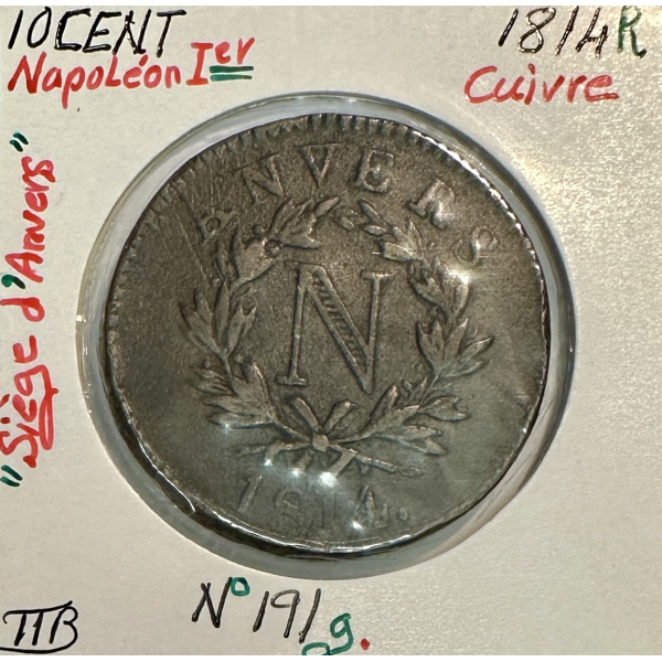 10 CENT NAPOLEON Ier (1814 R) Pièce...