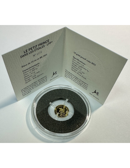 France - Coffret Belle Epreuve 2021 - 5 EURO OR - LE PETIT PRINCE LES ETOILES