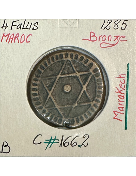 MAROC - 4 FALUS - (AH 1285) - Pièce de Monnaie en Bronze // B
