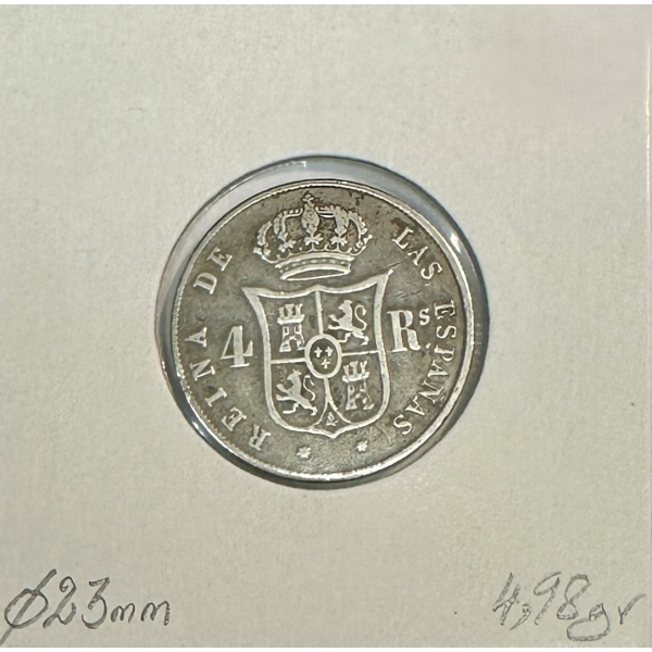 ESPAGNE - 4 REALES 1858 - Pièce de...