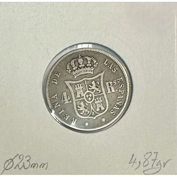 ESPAGNE - 4 REALES 1862 - Pièce de...