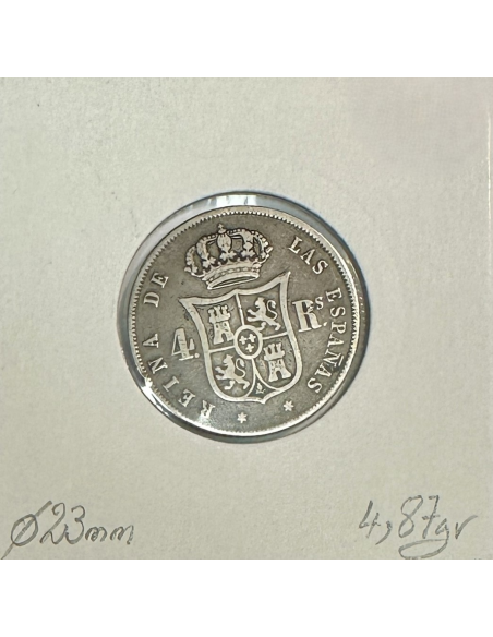 ESPAGNE - 4 REALES 1862 - Pièce de Monnaie en Argent // Qualité : TTB