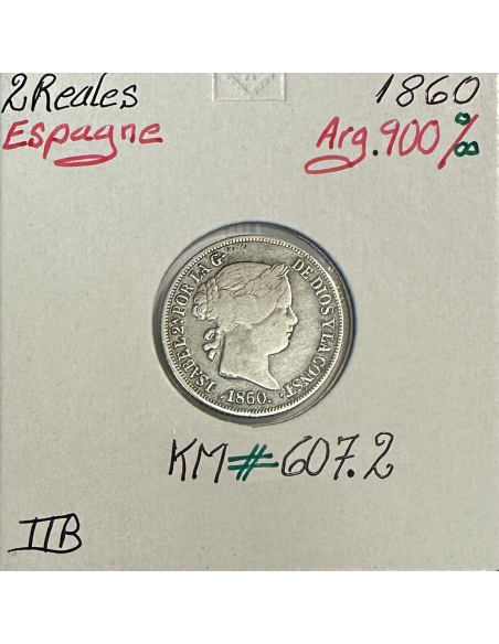 ESPAGNE - 2 REALES 1860 - Pièce de Monnaie en Argent // Qualité : TTB