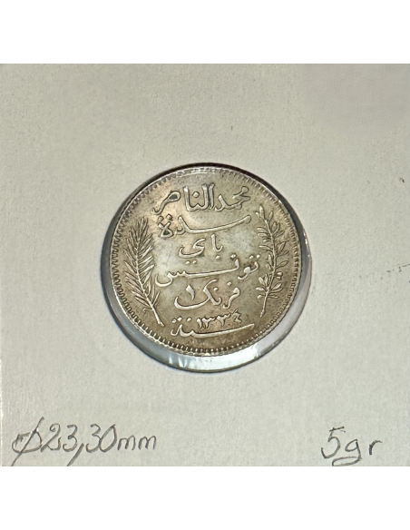 TUNISIE - 1 FRANC 1916A - Pièce de Monnaie en Argent // Qualité : TTB