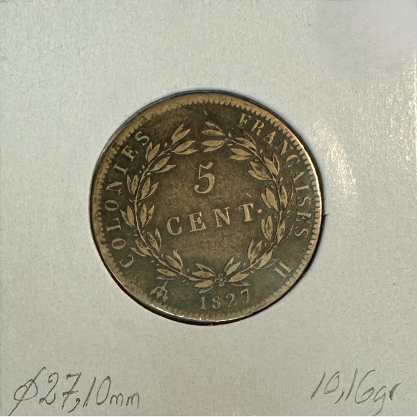 5 CENTIMES - CHARLES X (1827 H)...