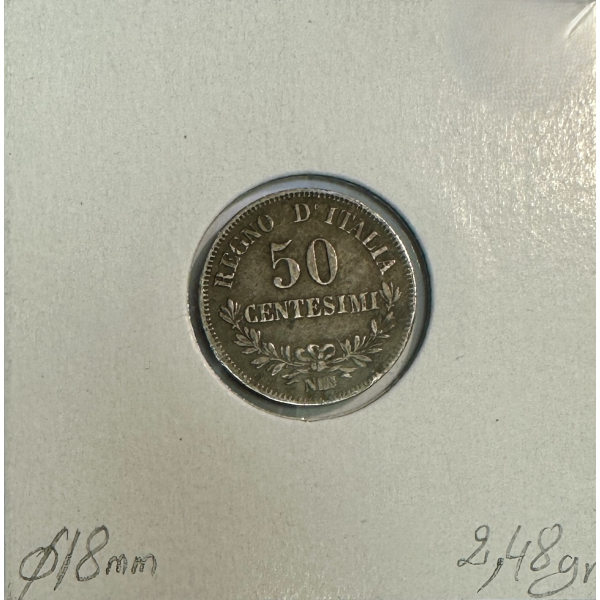 ITALIE - 50 CENTESIMI 1867N BN -...