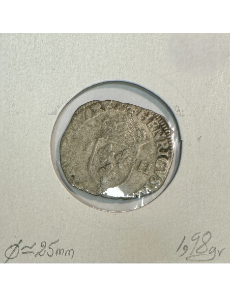 DOUZAIN AUX 2 H (Henri IV) 1596 M - Pièce de Monnaie en Billon // B