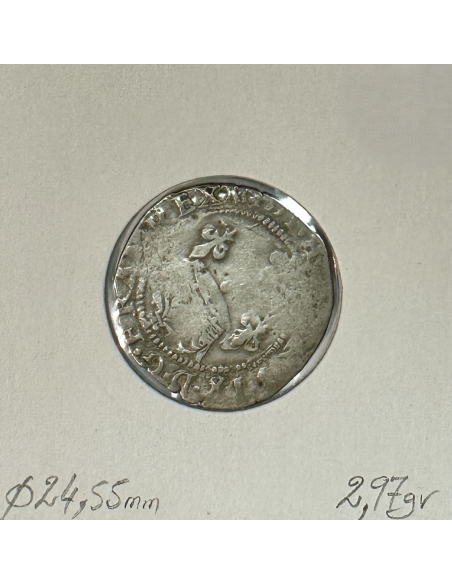 DOUBLE SOL CHARLES IX 1571R (Parisis Ier Type) Monnaie en Argent // B