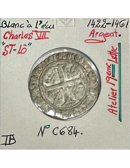 BLANC A L'ECU - CHARLES VII (1422-1461) - Monnaie en Argent // TB