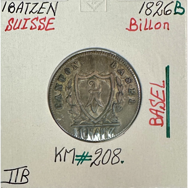 SUISSE BASEL - 1 BATZEN 1826 B -...