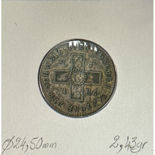 SUISSE BASEL - 1 BATZEN 1826 B -...