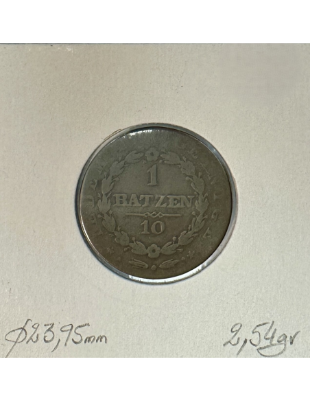 SUISSE APPENZEIL - 1 BATZEN 1816 - Pièce de Monnaie en Billon // Qualité : TB