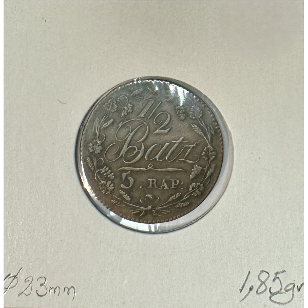 SUISSE VAUD - 1/2 BATZEN 1814 - Pièce...