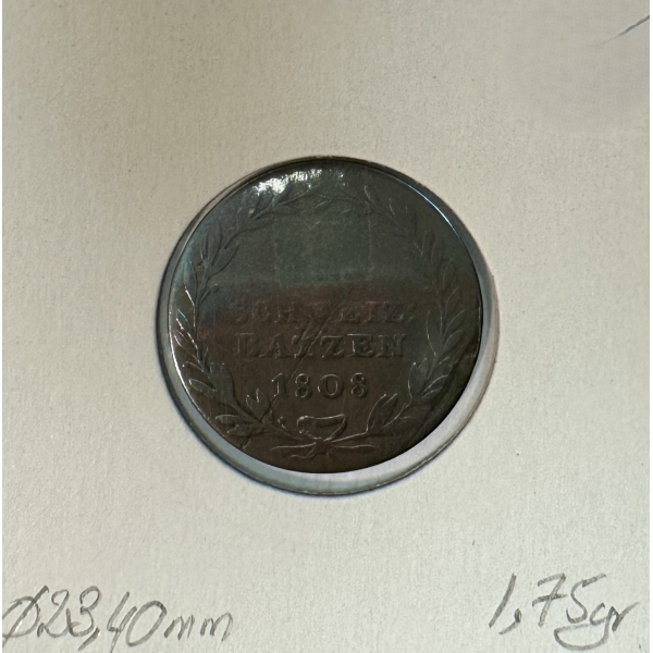 SUISSE SCHAFFHAUSEN - 1/2 BATZEN 1808...