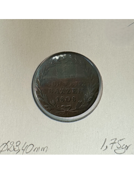 SUISSE SCHAFFHAUSEN - 1/2 BATZEN 1808 - Pièce de Monnaie en Billon // B