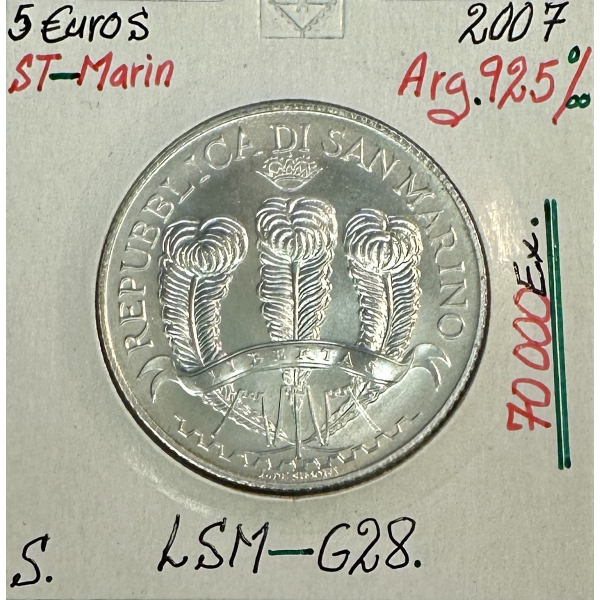 SAINT-MARIN - 5 Euro Commémorative...