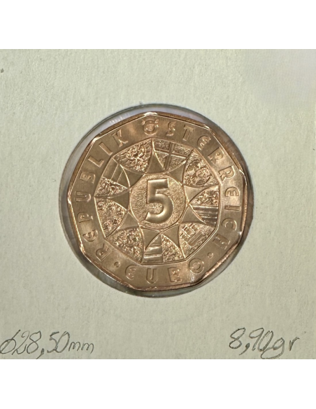 AUTRICHE - 5 EURO EN CUIVRE - 2022 // SUP (REF 1)