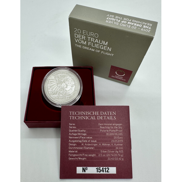 AUTRICHE - PIECE DE 20 EURO EN ARGENT...