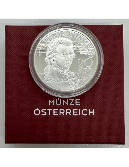 AUTRICHE - PIECE DE 20 EURO EN ARGENT BE (2016) Amadé: Das Genie