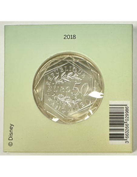 PIECE DE 50 EURO EN ARGENT (2018) MICKEY - la Monnaie de Paris (Vert)