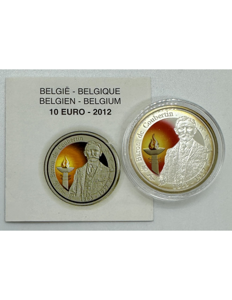 BELGIQUE - 10 EURO 2012 - Monnaie en Argent // BE (PIERRE DE COUBERTIN)