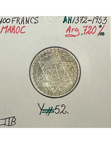 MAROC - 100 FRANCS 1953 (AH 1372) - Pièce de Monnaie en Argent // TTB